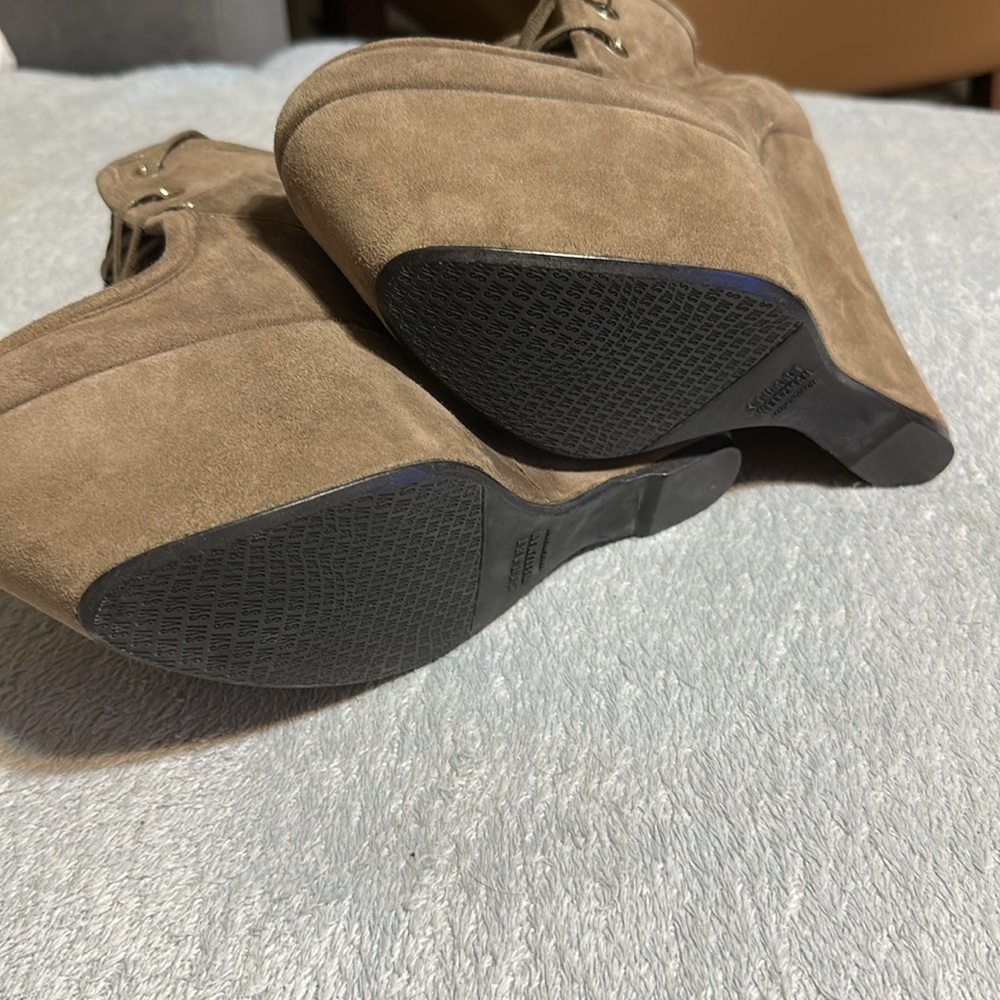 Stuart Weitzman Brown Wedges chunky Shoes - Picture 4 of 14